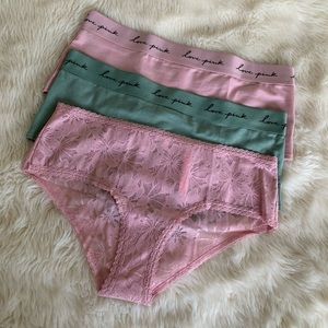 Pink Victoria’s Secret Campus Logo Panty Bundle